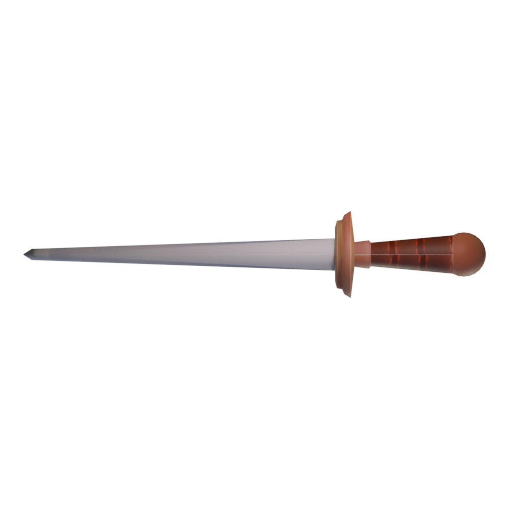 Bottom view of the Cartoon Dagger 3D model