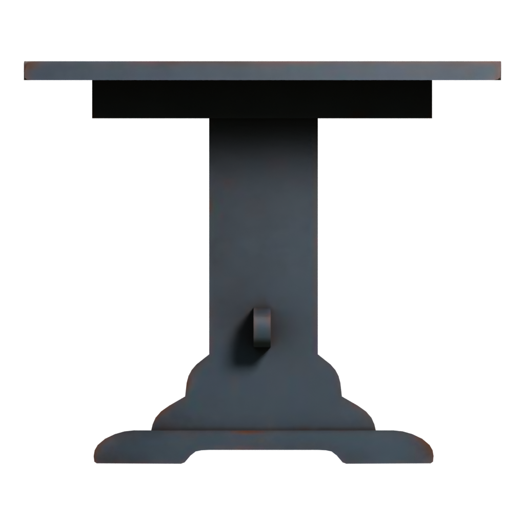 Right view of the Painted Wooden Table 3D model