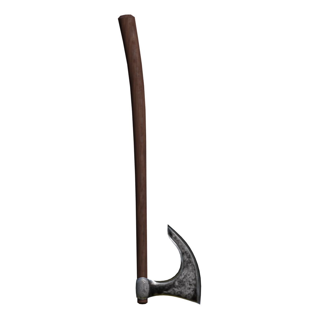 Front view of the Viking Axe High Poly 3D model