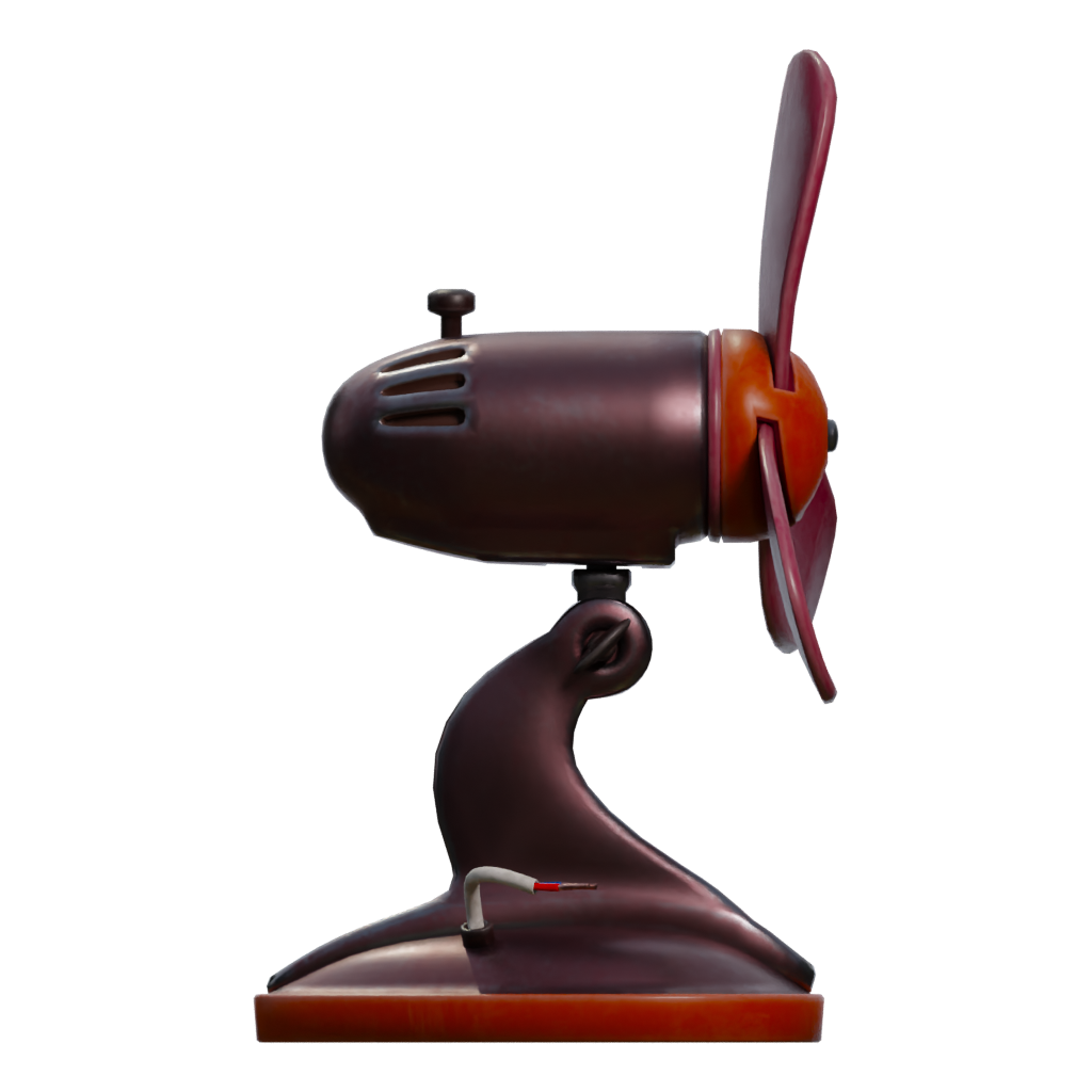 Right view of the Retro Fan 3D model