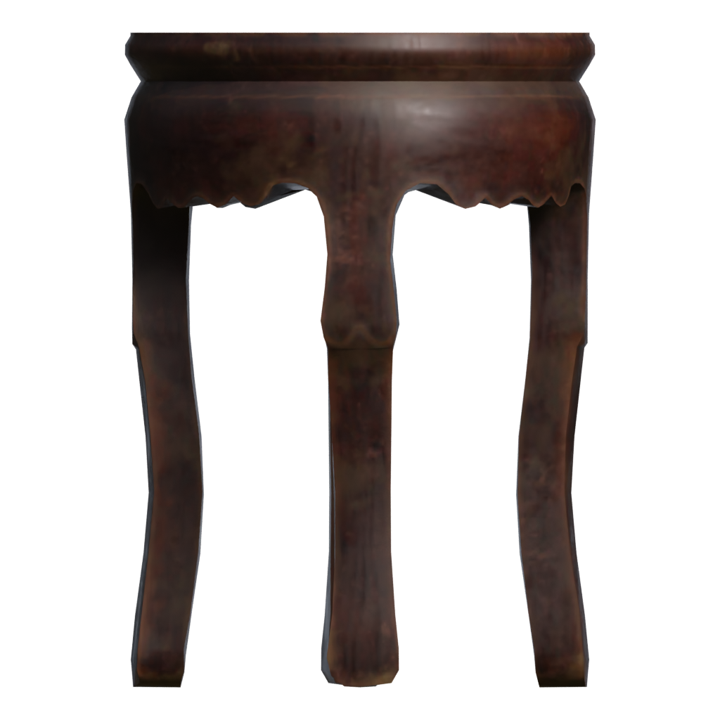 Back view of the Wooden Table 3D model