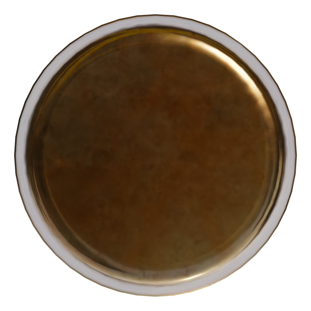 Bottom view of the Brass Pot 3D model