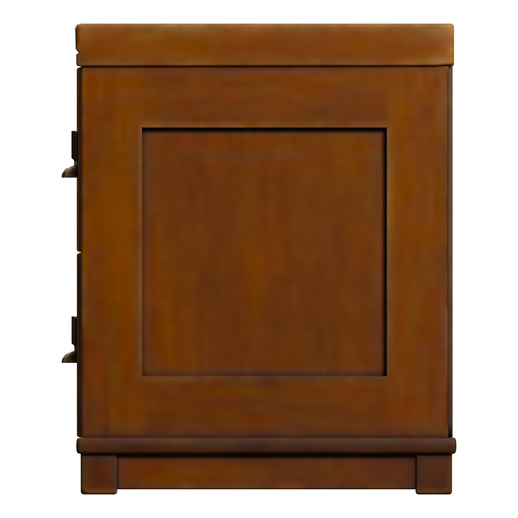 Left view of the Vintage Wooden Drawer 3D model