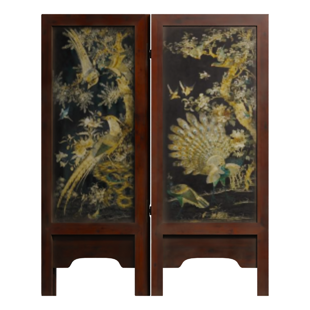 Front view of the Chinese Screen Panels 3D model