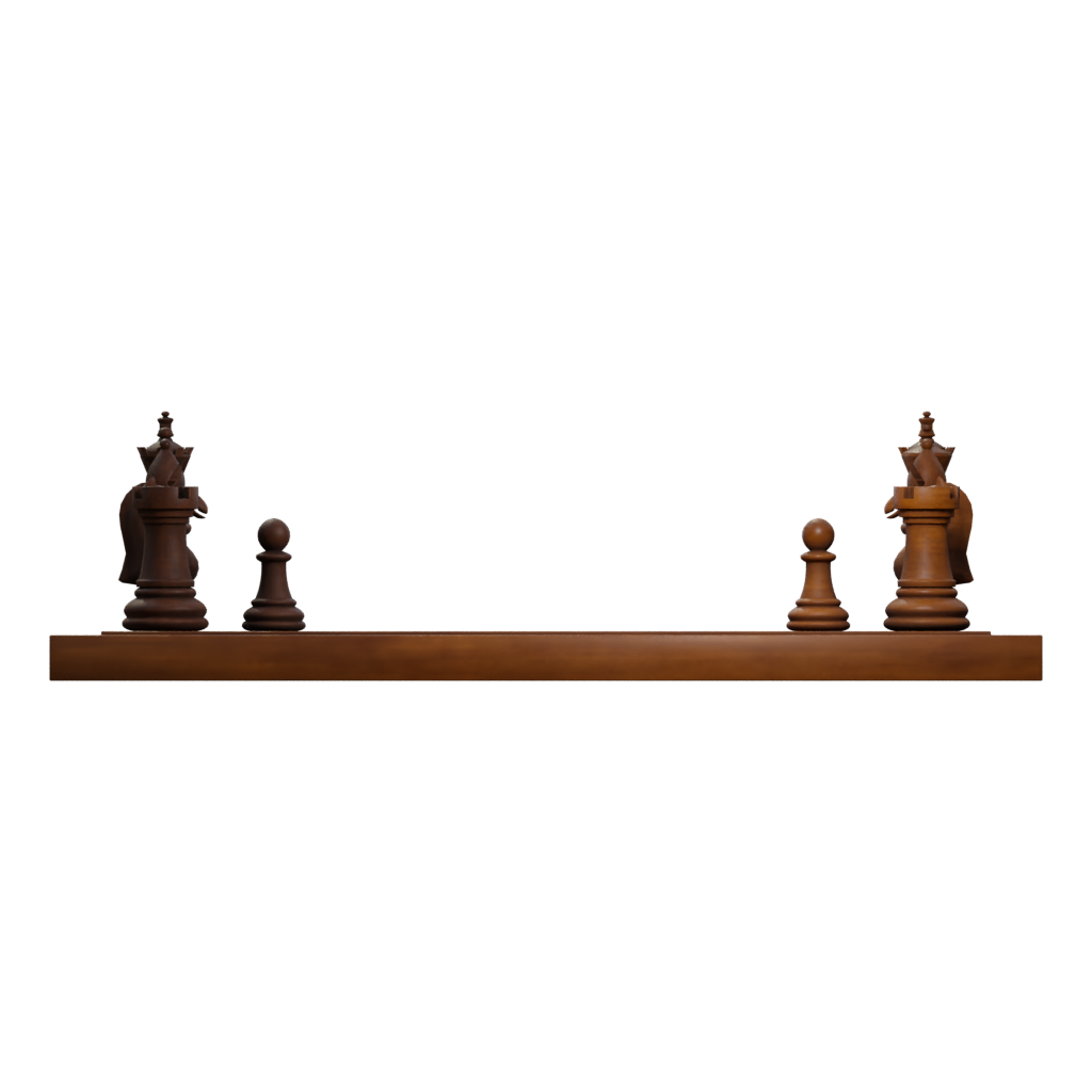 Left view of the Chess Set Table 3D model