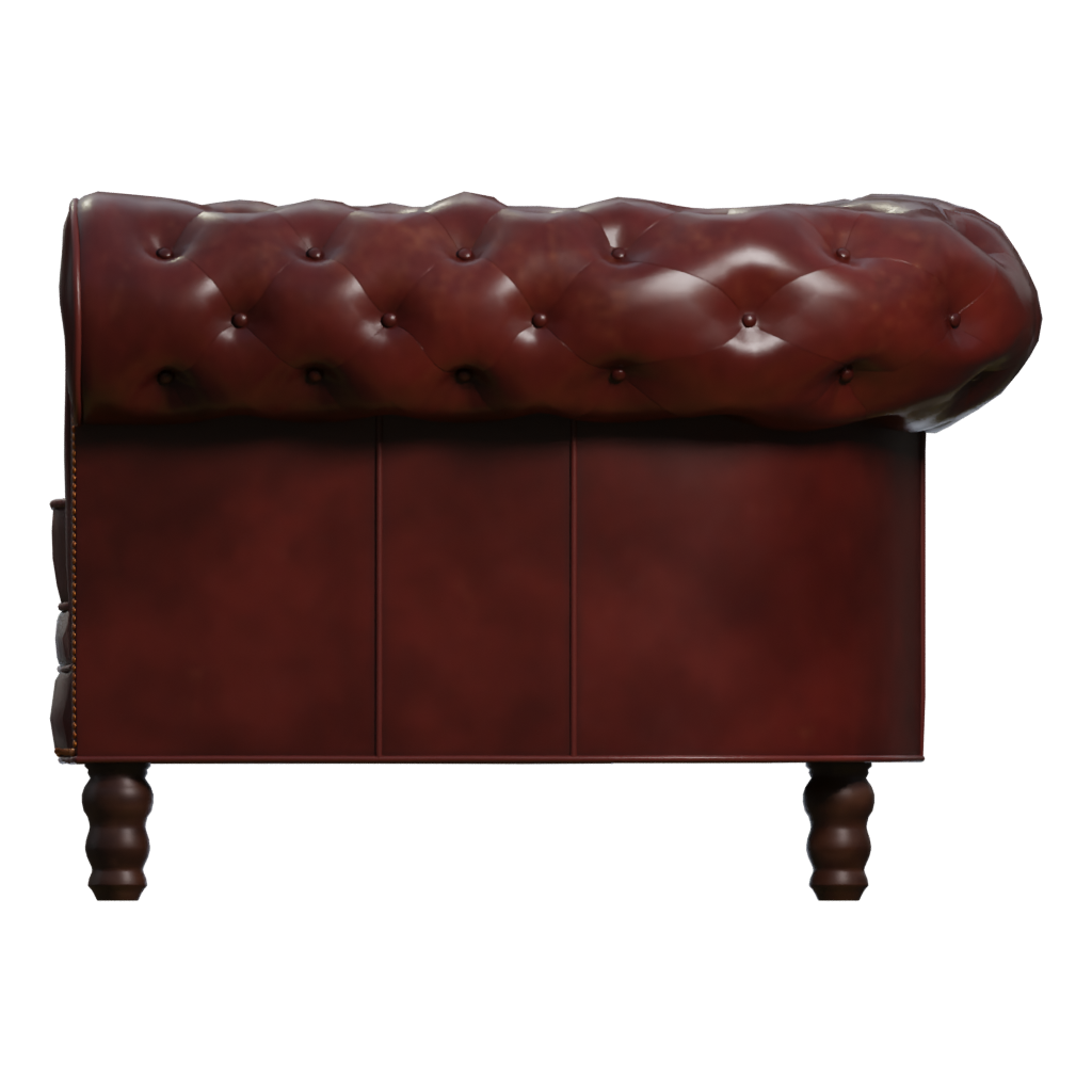 Left view of the Chesterfield Armchair 3D model
