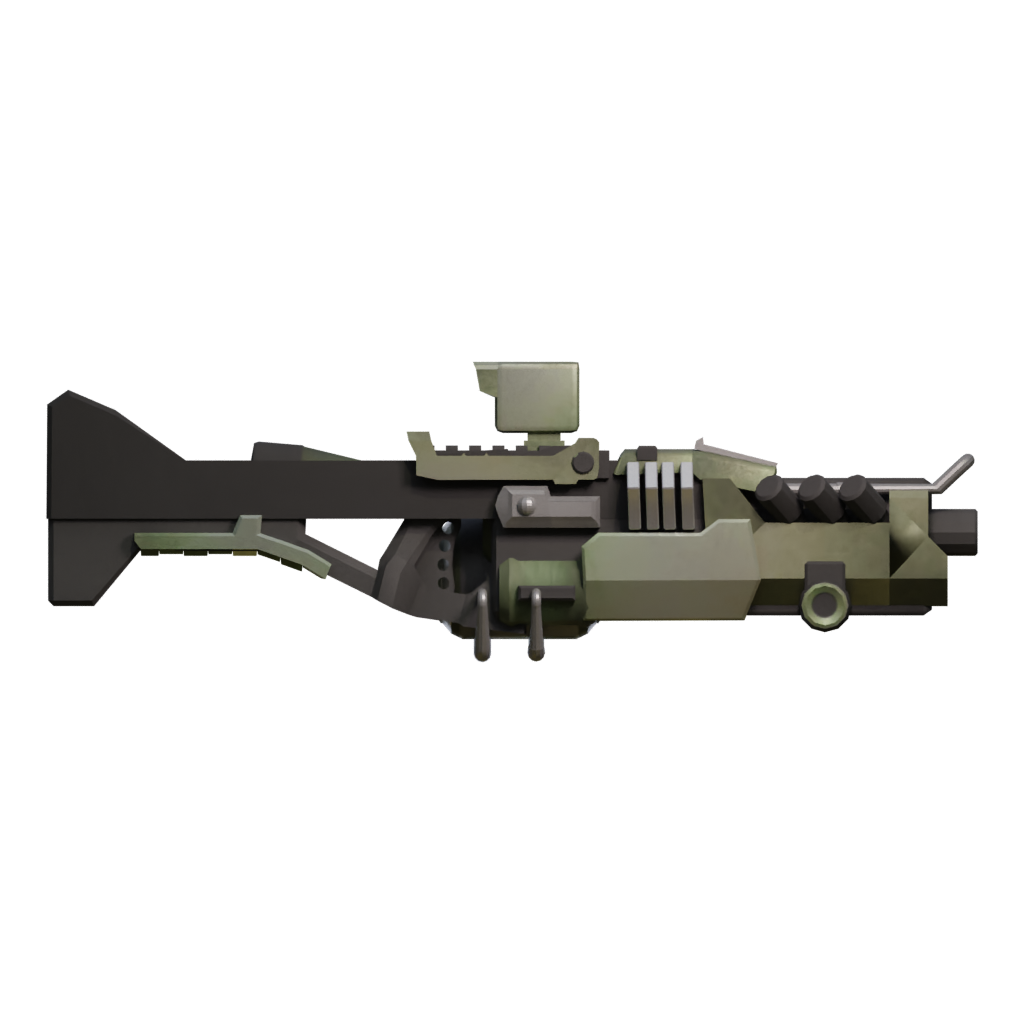 Back view of the Fallout 4 Laser Rifle 3D model
