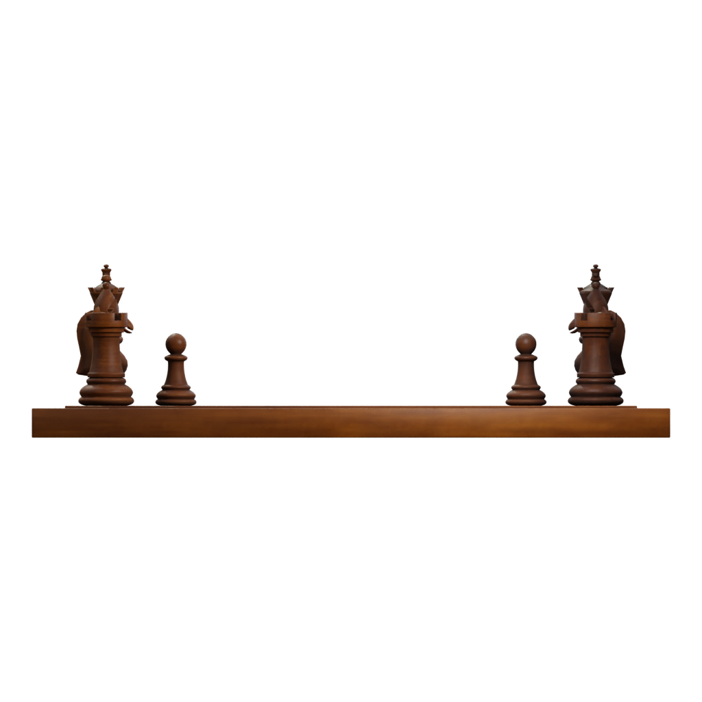 Right view of the Chess Set Table 3D model