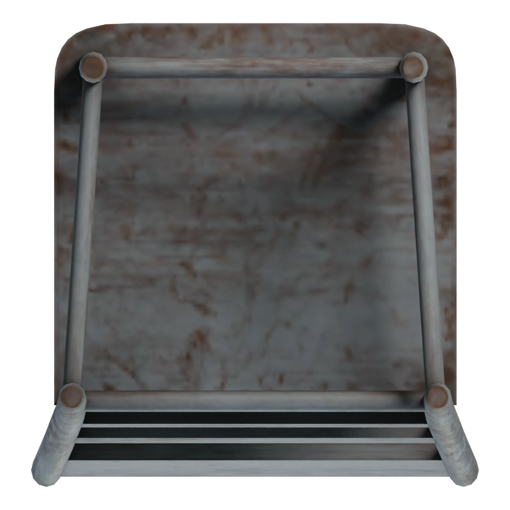 Bottom view of the Painted Wooden Chair 3D model
