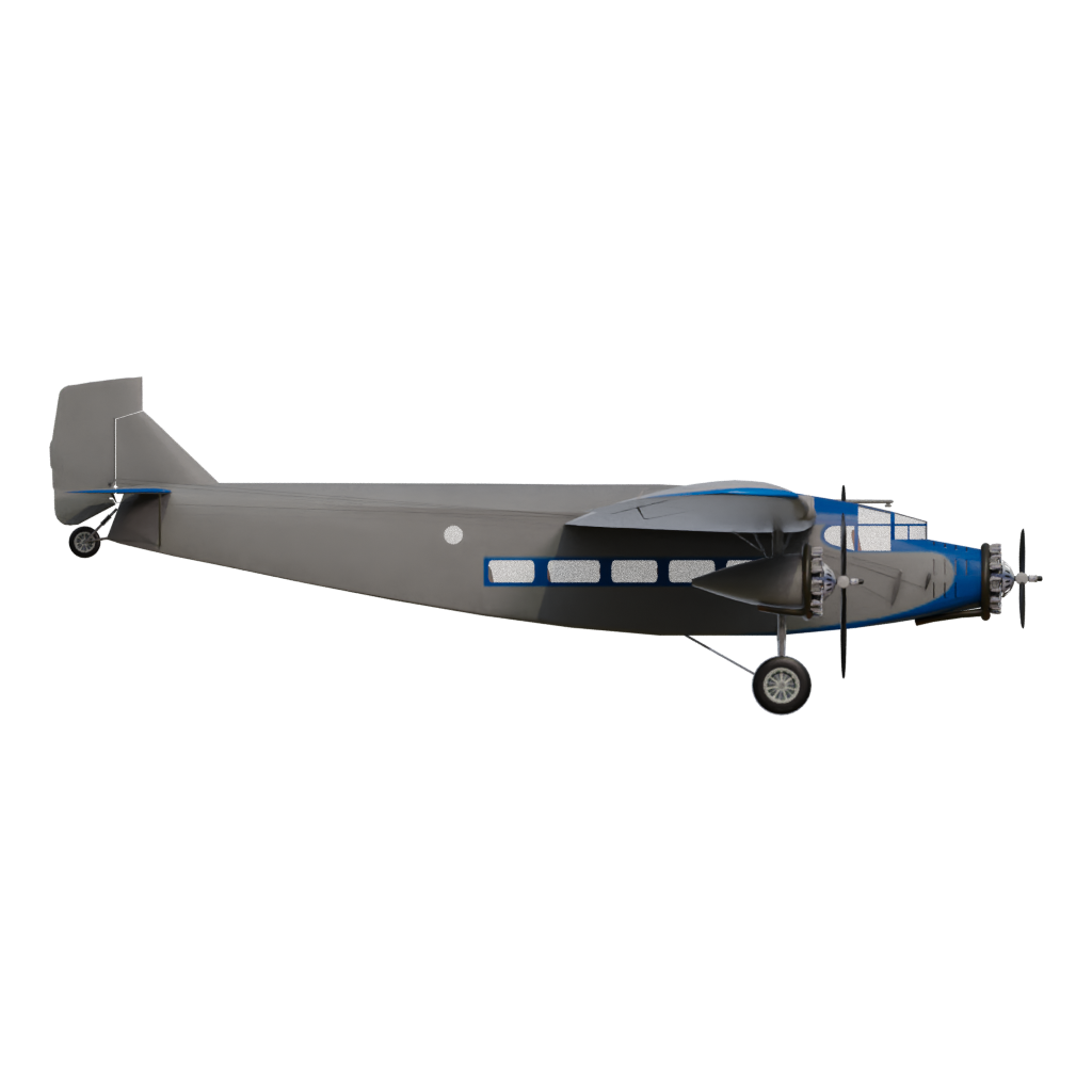 Back view of the Lublin R X Bis 3D model