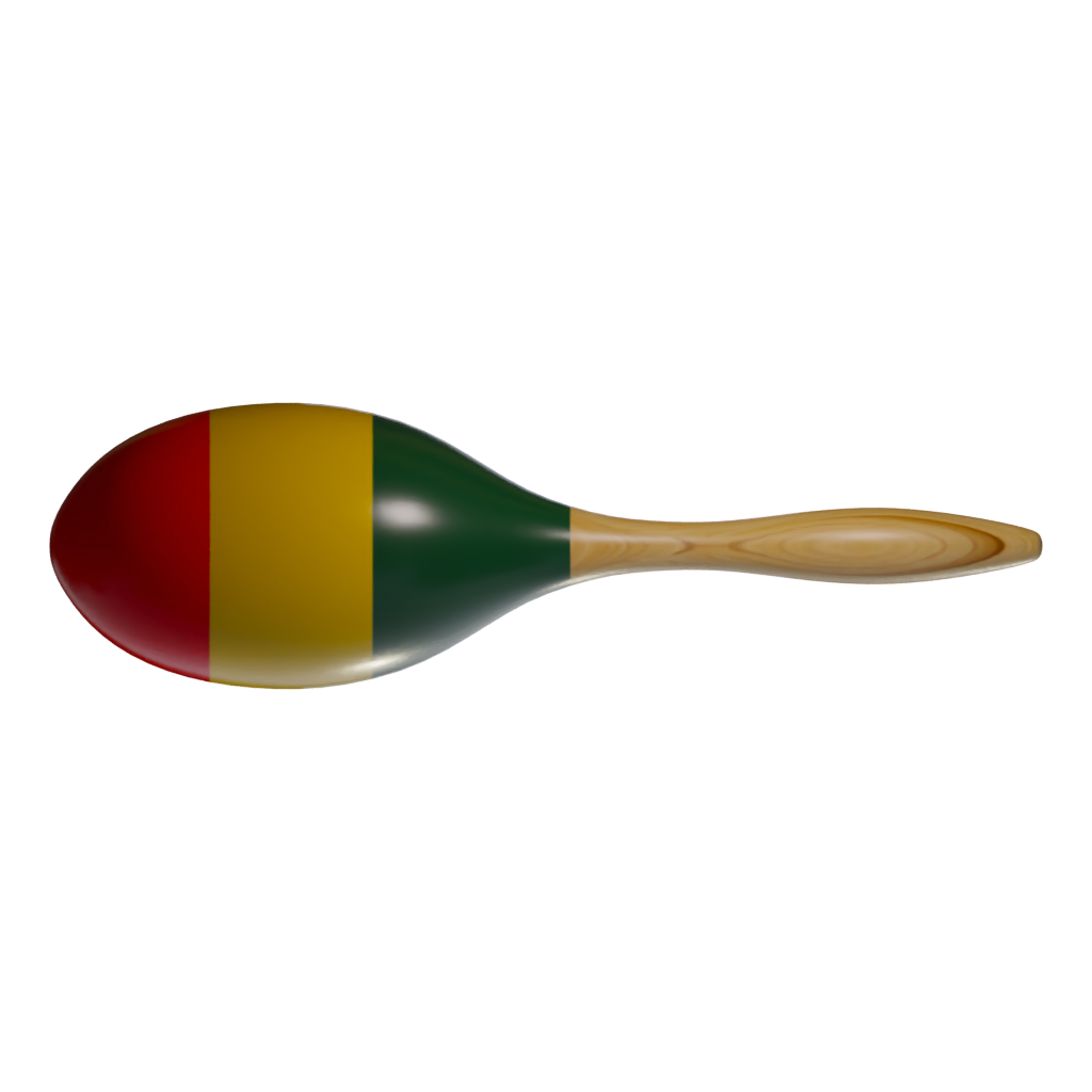 Bottom view of the Maracas 02 Colorful 3D model