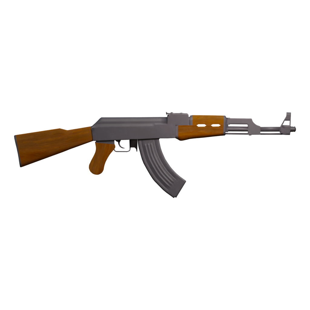 Back view of the AKM 3D model