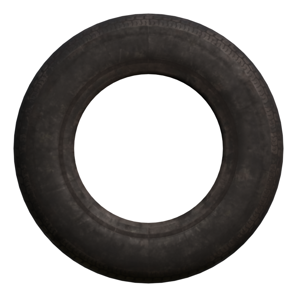 Back view of the Old Tyre 3D model