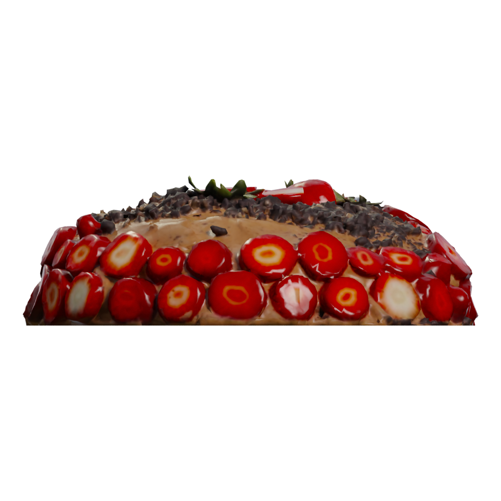 Right view of the Strawberry Chocolate Cake 3D model
