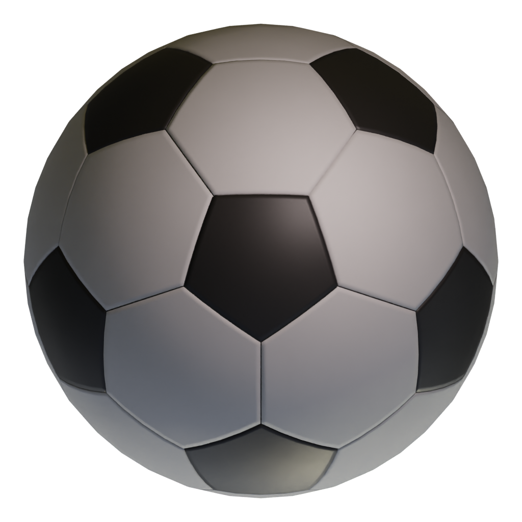 Bottom view of the Football 3D model