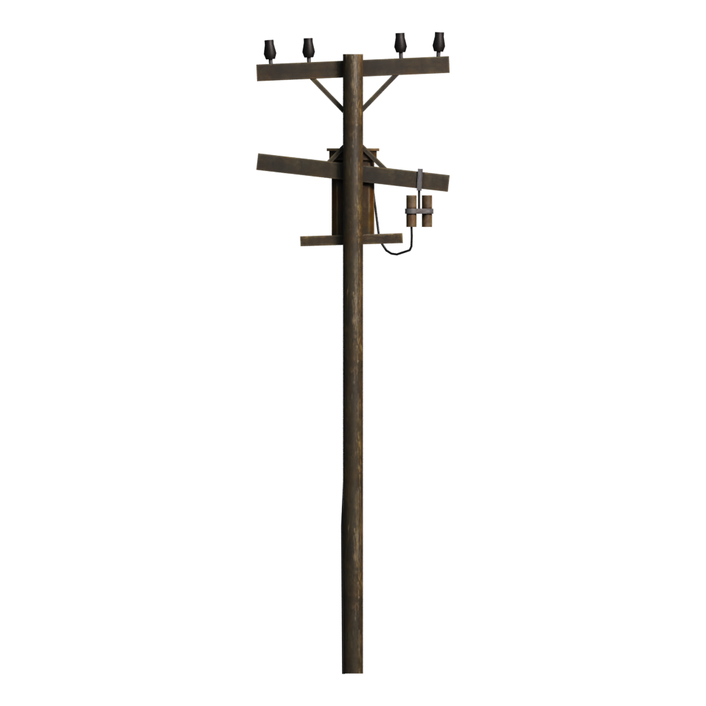 Back view of the Power Line Post 3D model