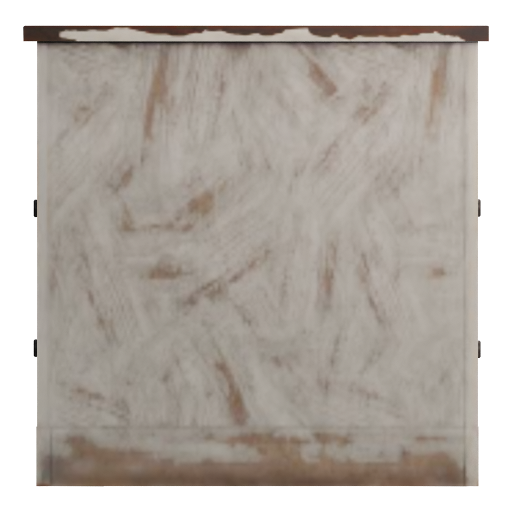 Back view of the Painted Wooden Cabinet 3D model