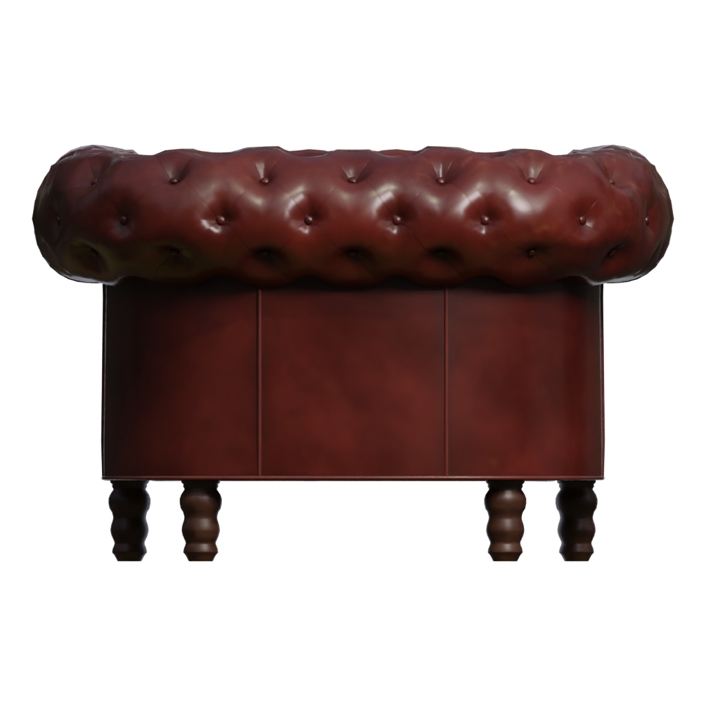 Back view of the Chesterfield Armchair 3D model