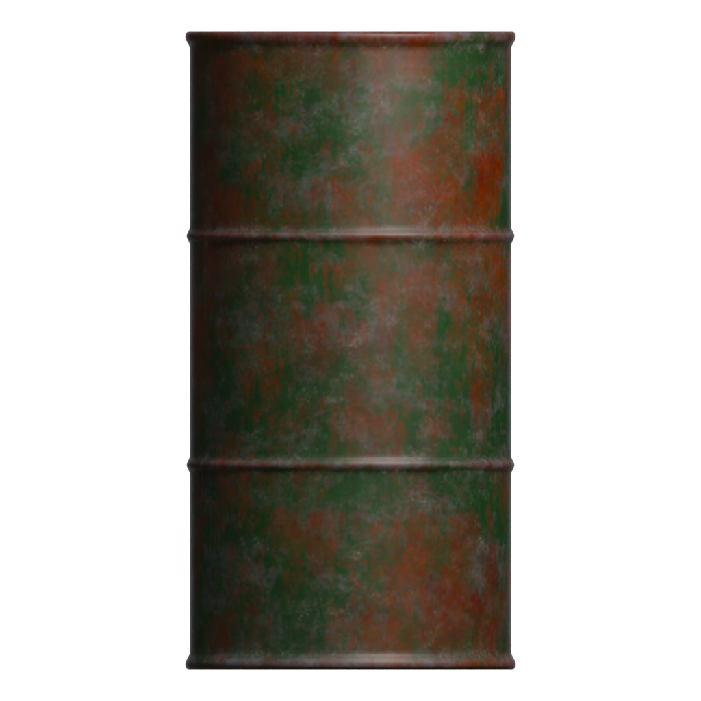 Back view of the Rusty Barrel 3D model