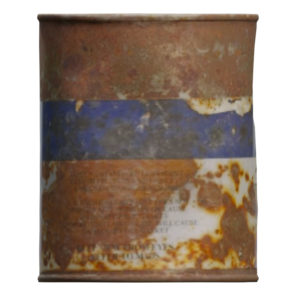 Left view of the Can Rusted 3D model