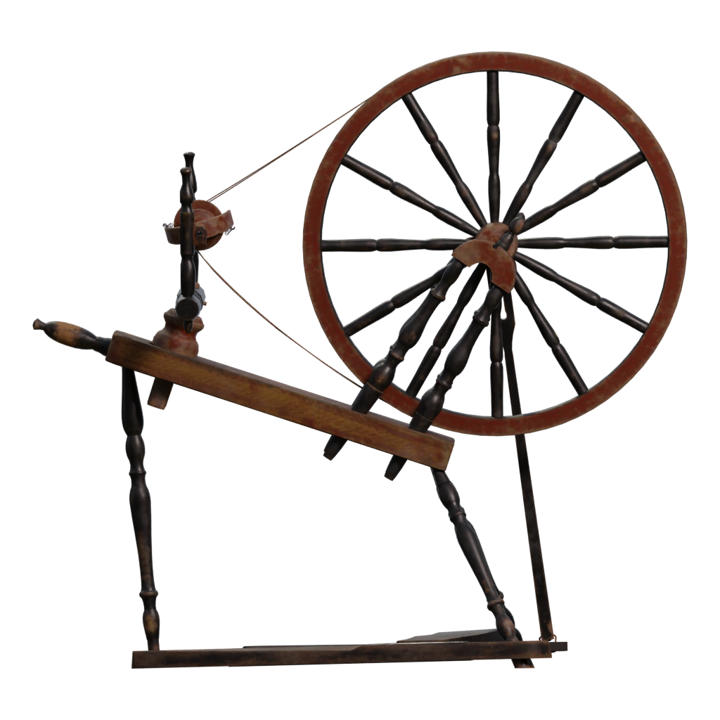Right view of the Spinning Wheel 3D model