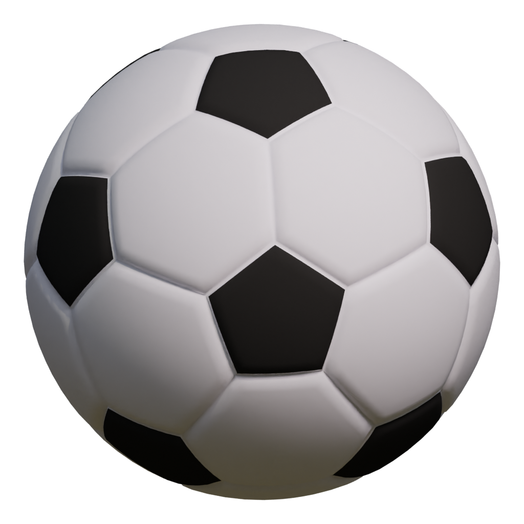 Front view of the Realistic Soccer Ball With Realistic Depth 3D model