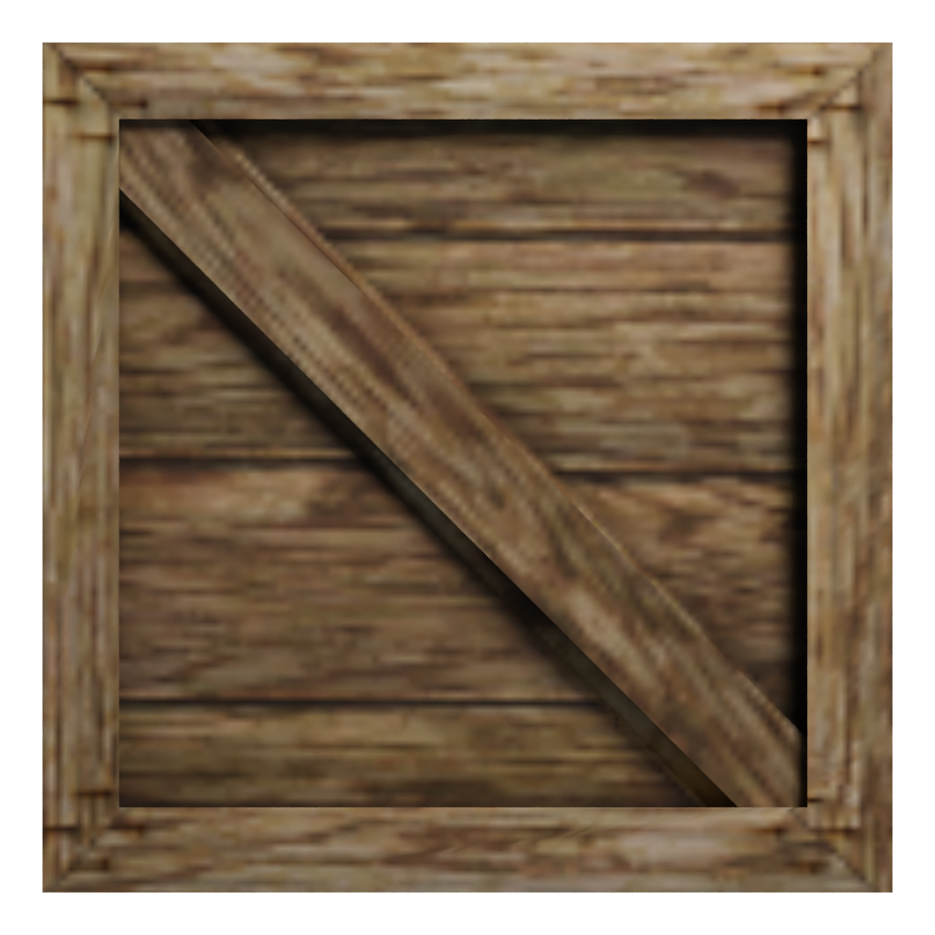 Top view of the Low Poly Wooden Crate 3D model