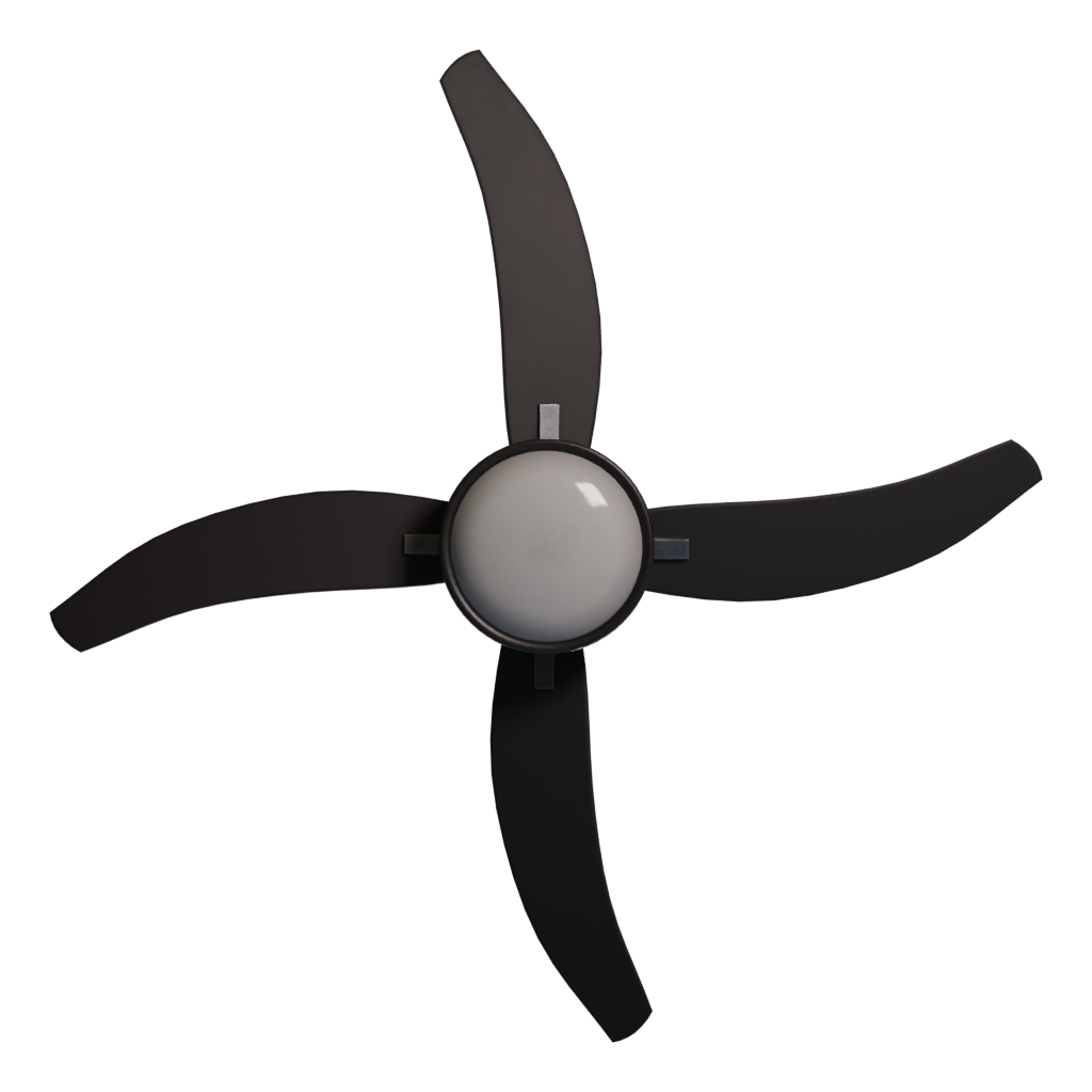 Bottom view of the Ceiling Fan 3D model