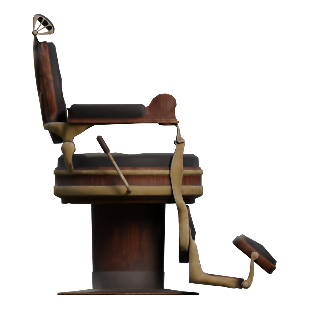 Right view of the Barber Shop Chair 3D model