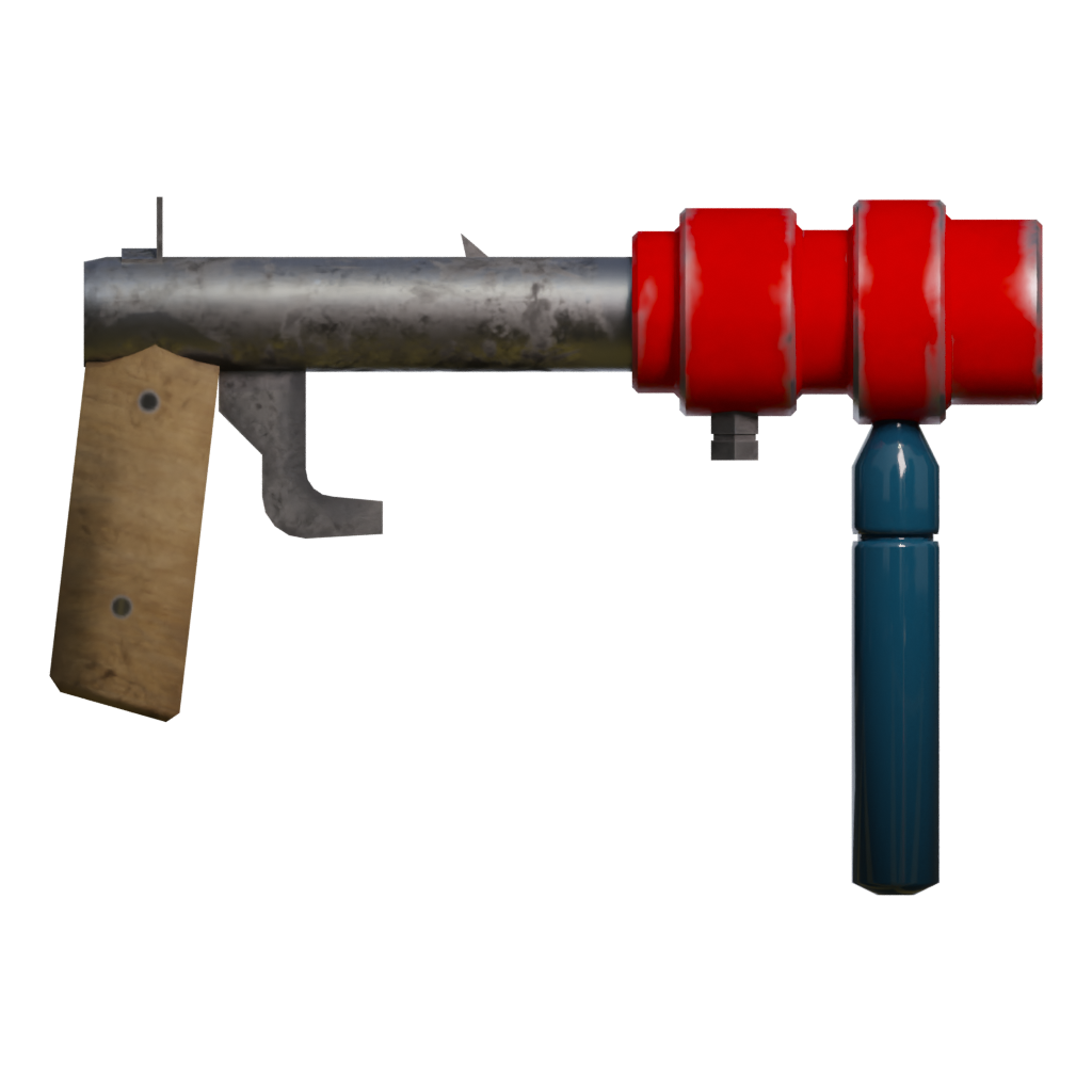 Back view of the Homemade Pistol 3D model