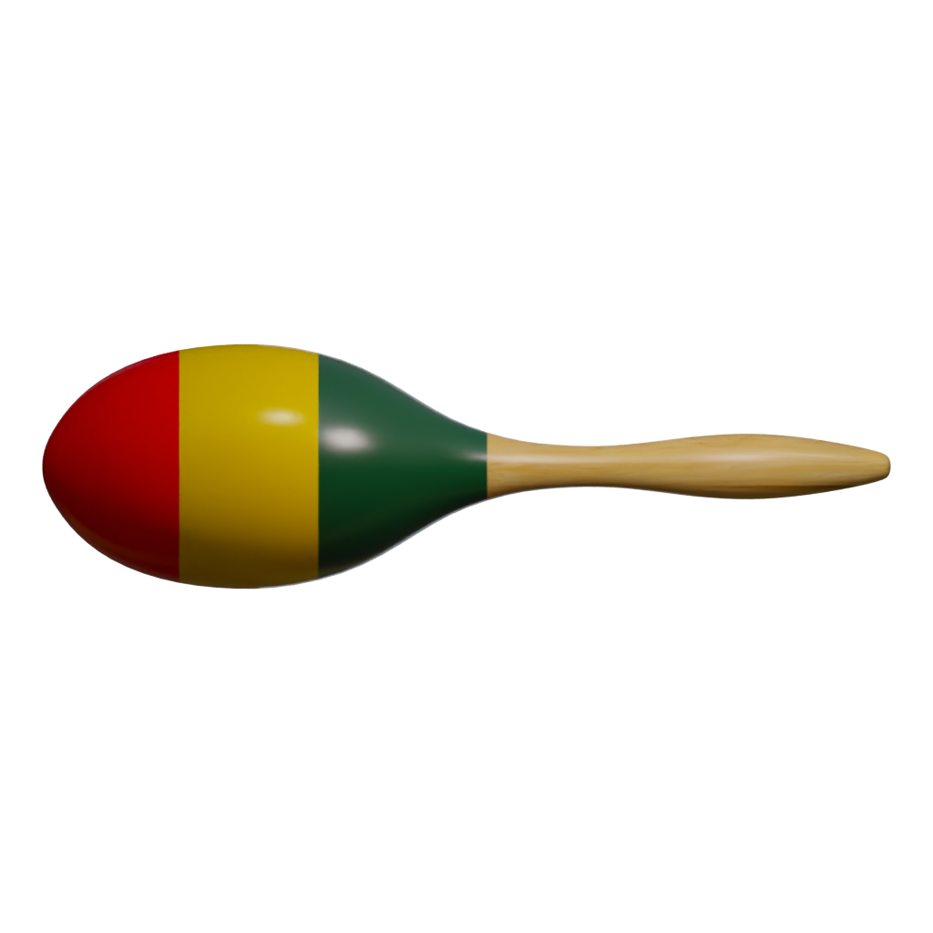 Front view of the Maracas 02 Colorful 3D model
