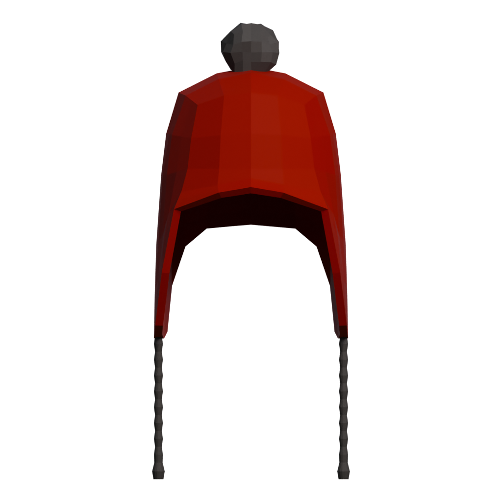 Front view of the Low Poly Cartoon Beanie Cap 3D model