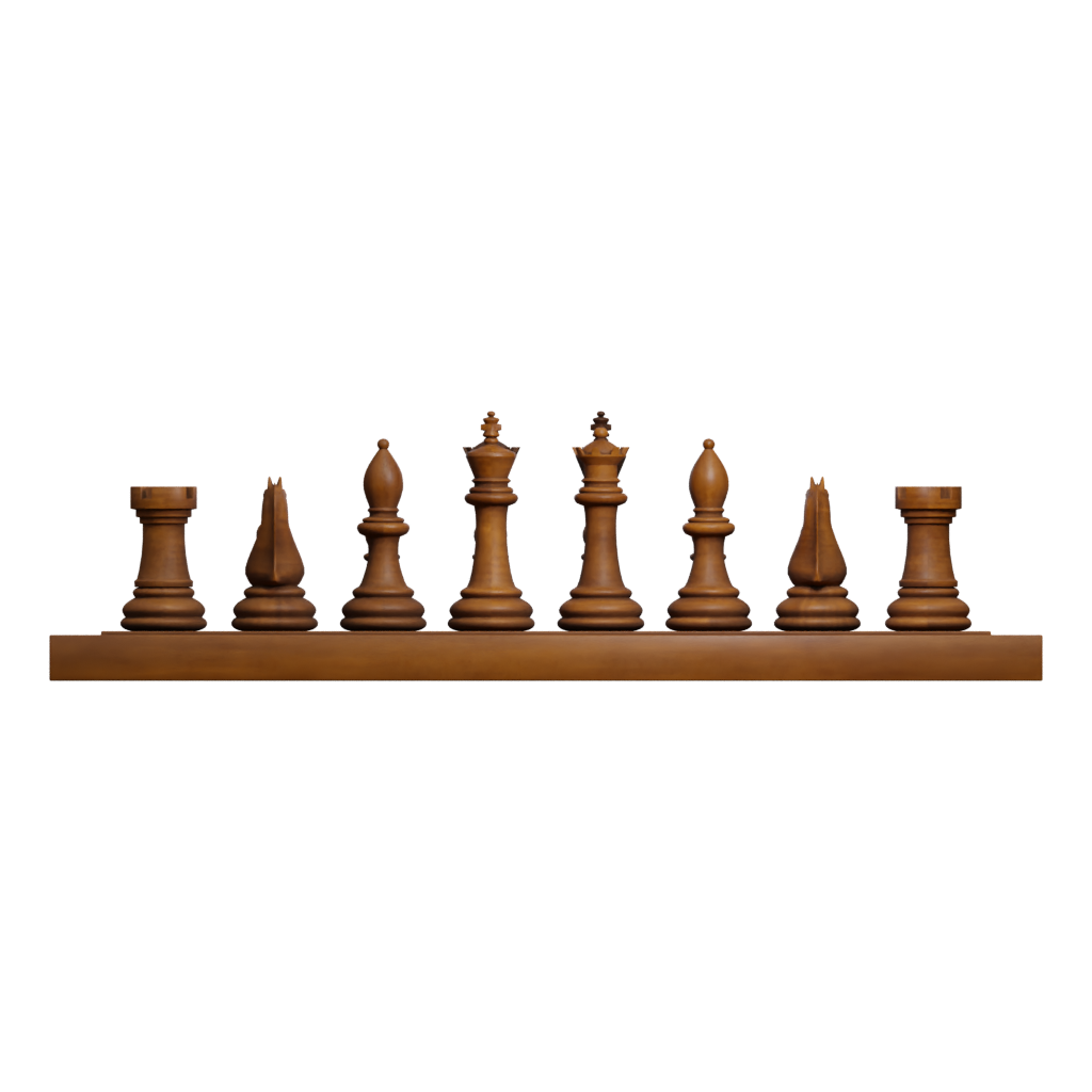 Back view of the Chess Set Table 3D model