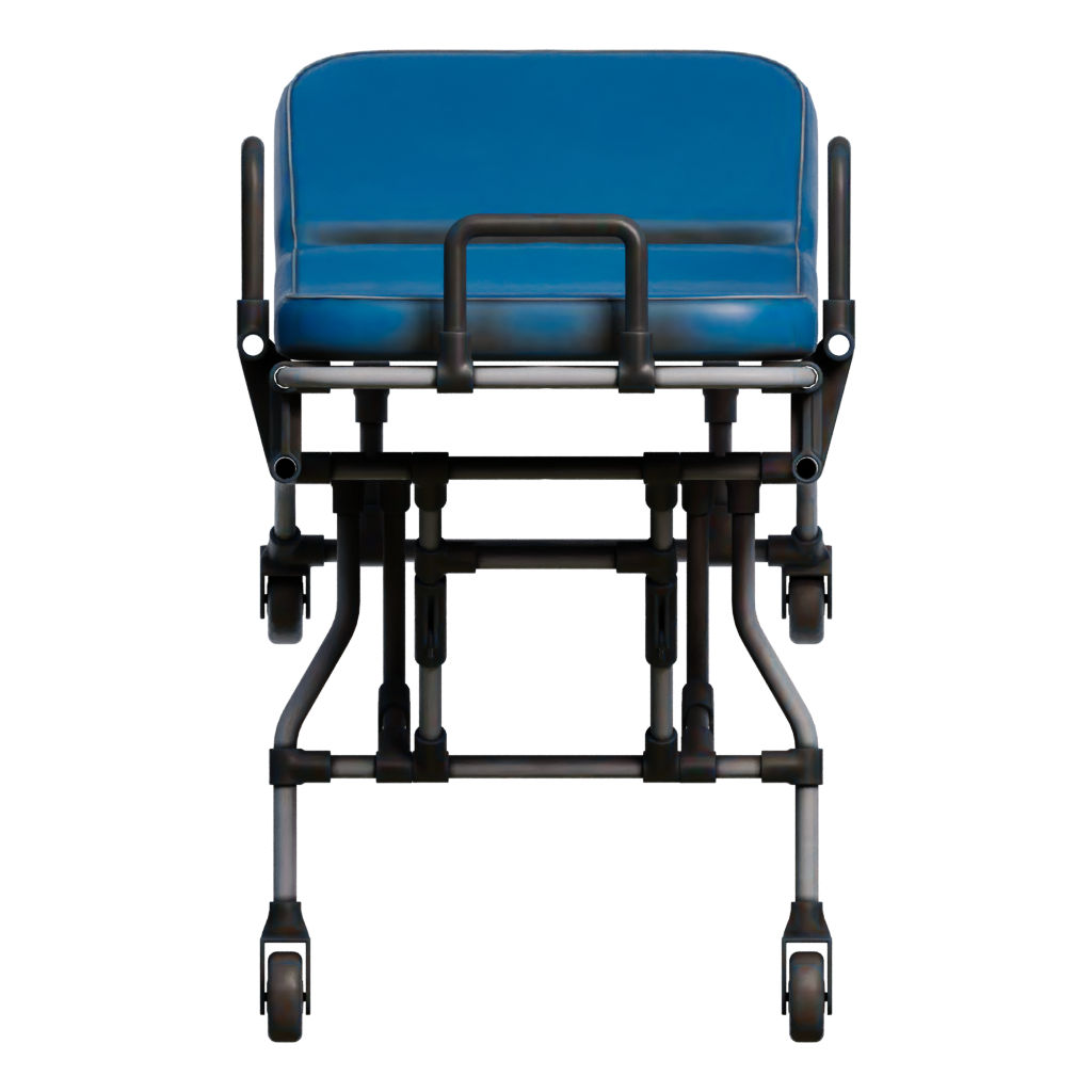 Front view of the Ambulance Bed 3D model