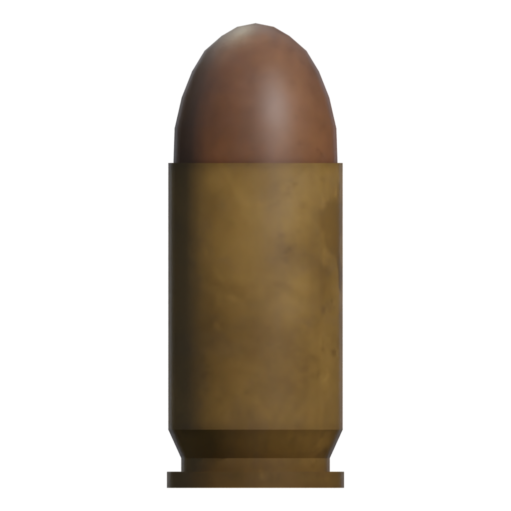 Left view of the 9Mm Printable Bullet 3D model