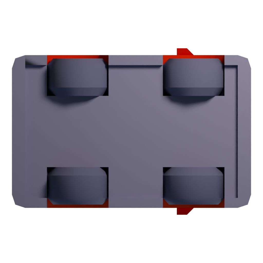 Bottom view of the Cartoon Low Poly Toy Car 3D model