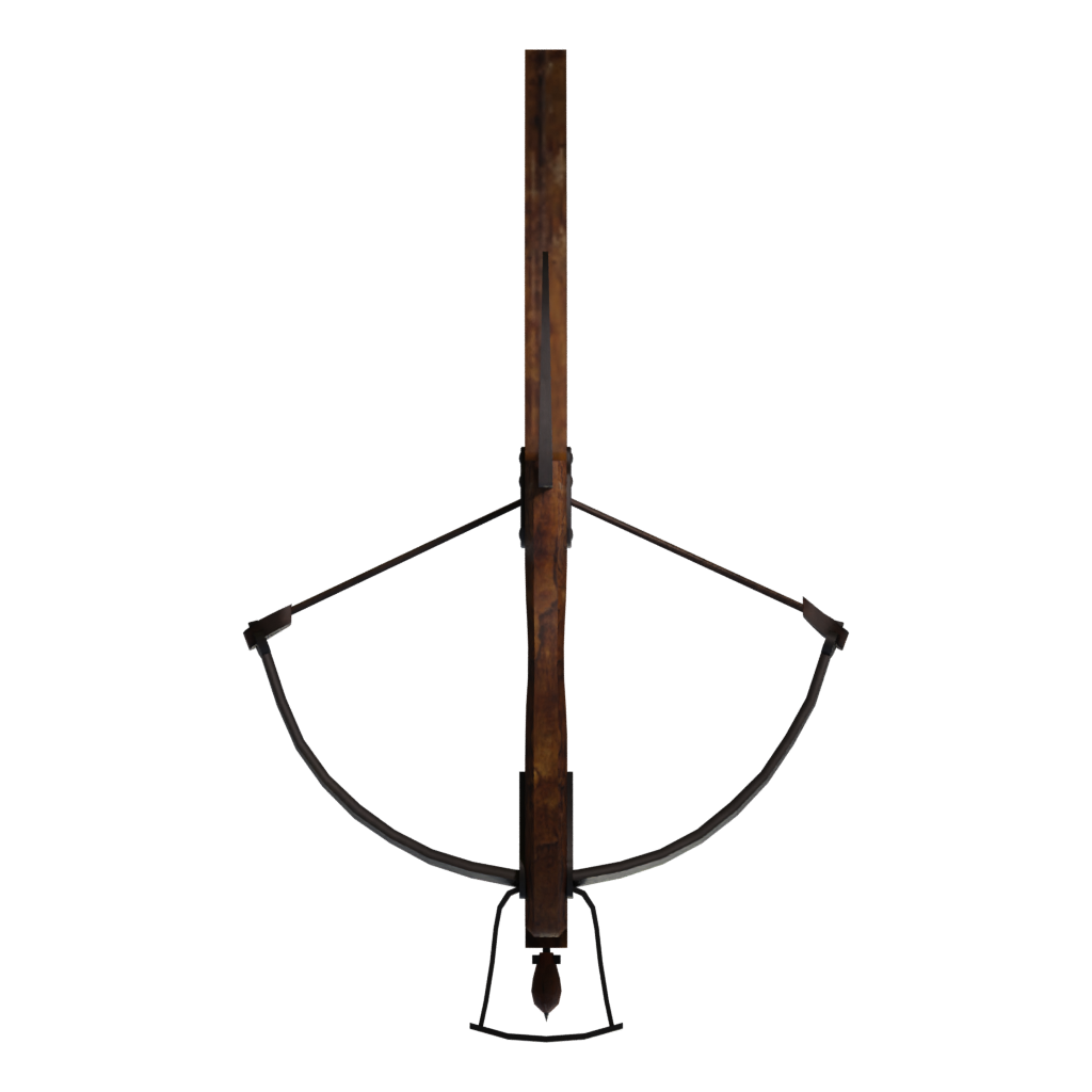 Bottom view of the Cross Bow And Bolt 3D model