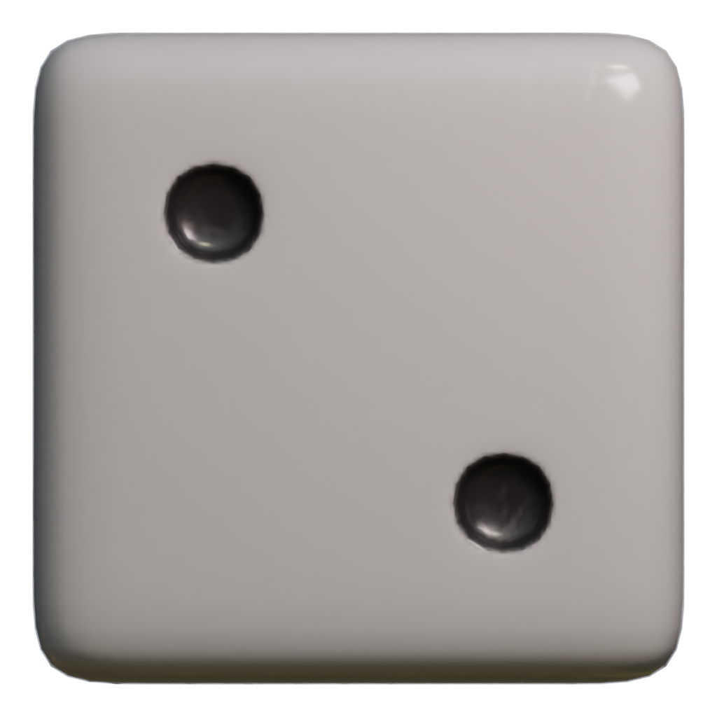 Front view of the Classic Bw Dice 3D model