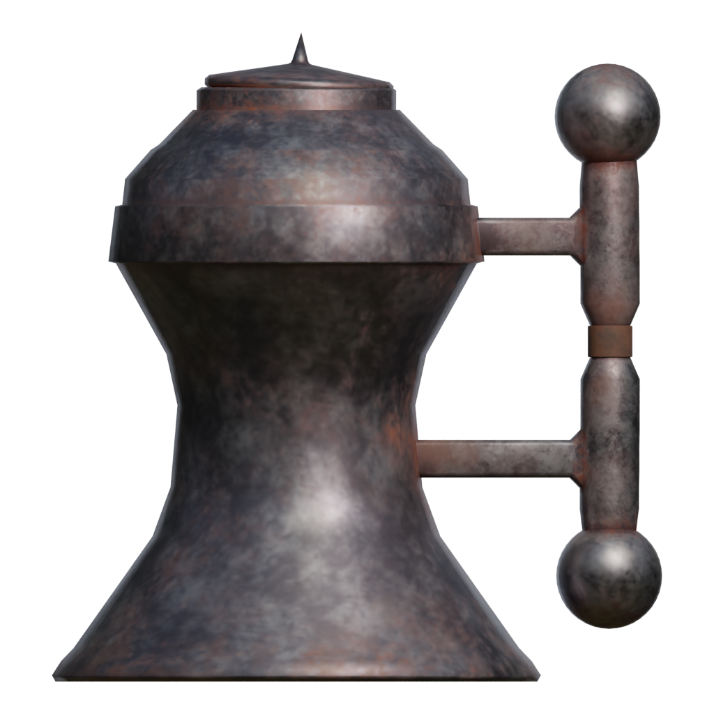 Back view of the Medieval Tavern Kettle 3D model