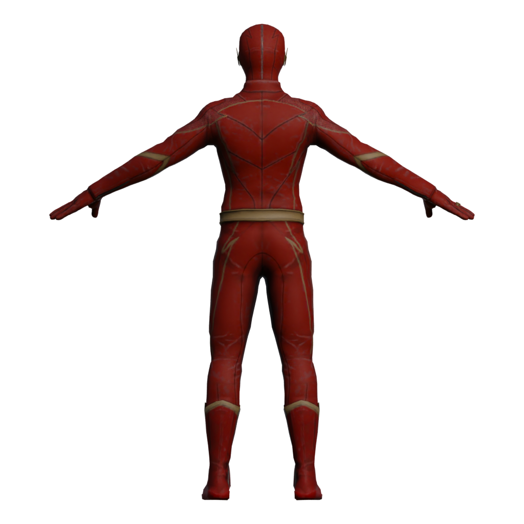 Back view of the Scarlet Speedster 3D model