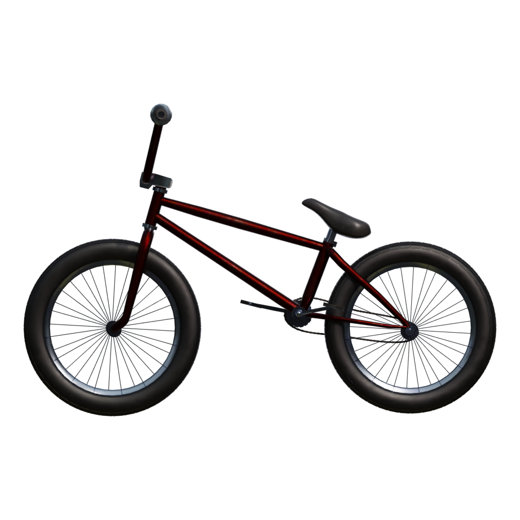 Back view of the BMX Bikes Low Poly 3D model