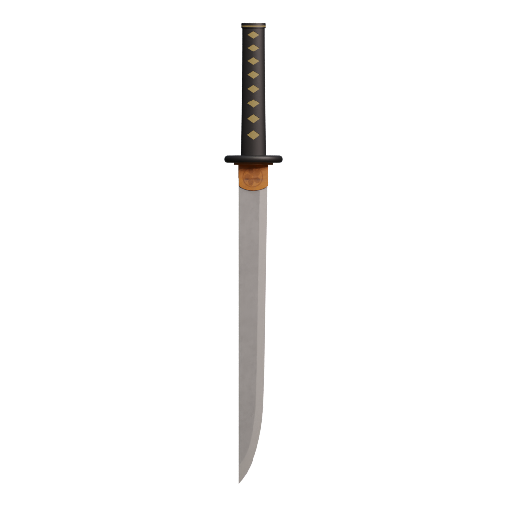 Back view of the Japanese Sword 3D model