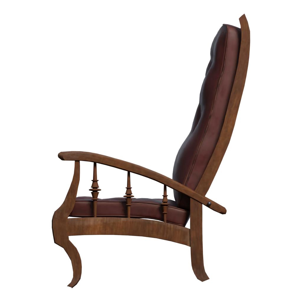 Back view of the Armchair 02 3D model
