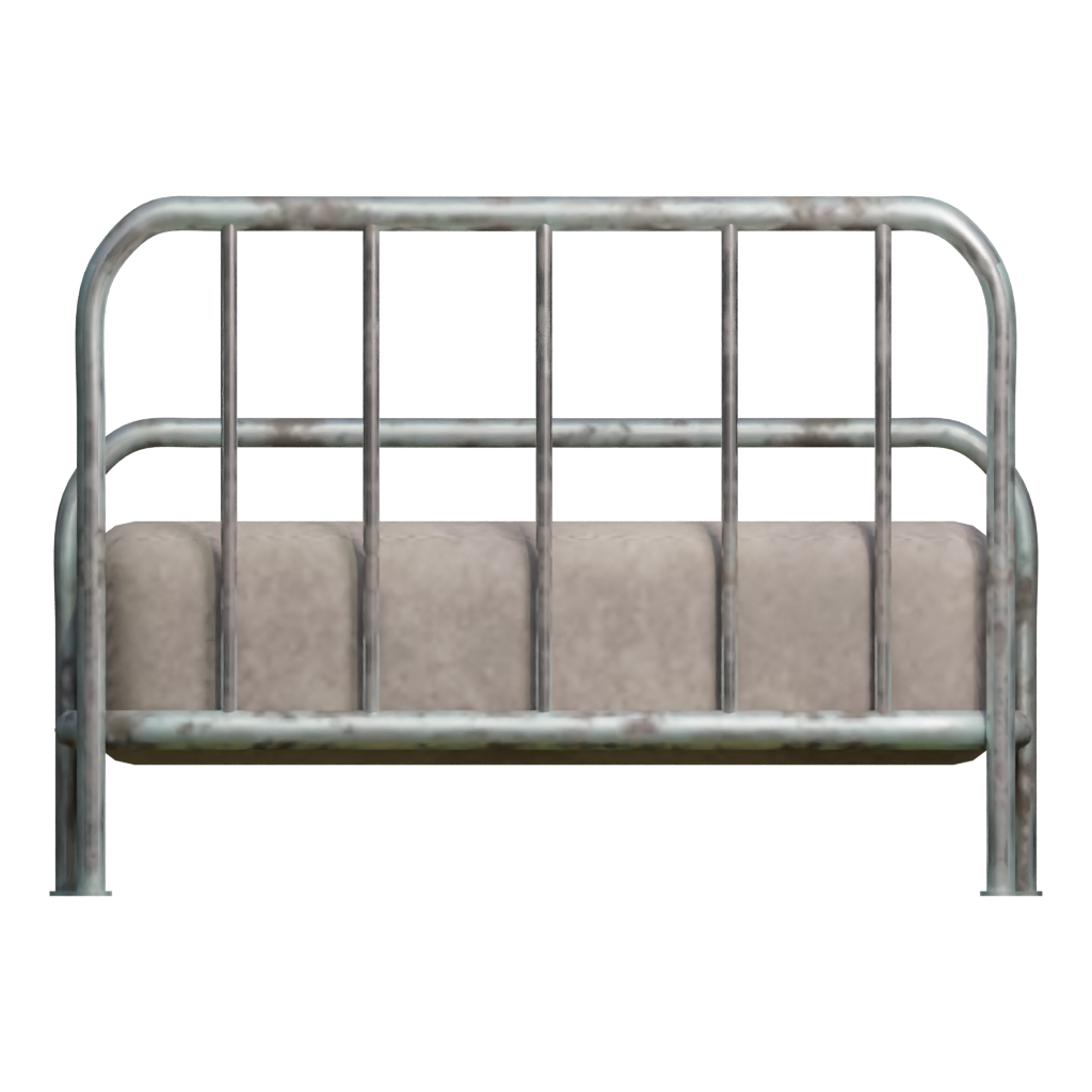 Back view of the Army Bed 3D model