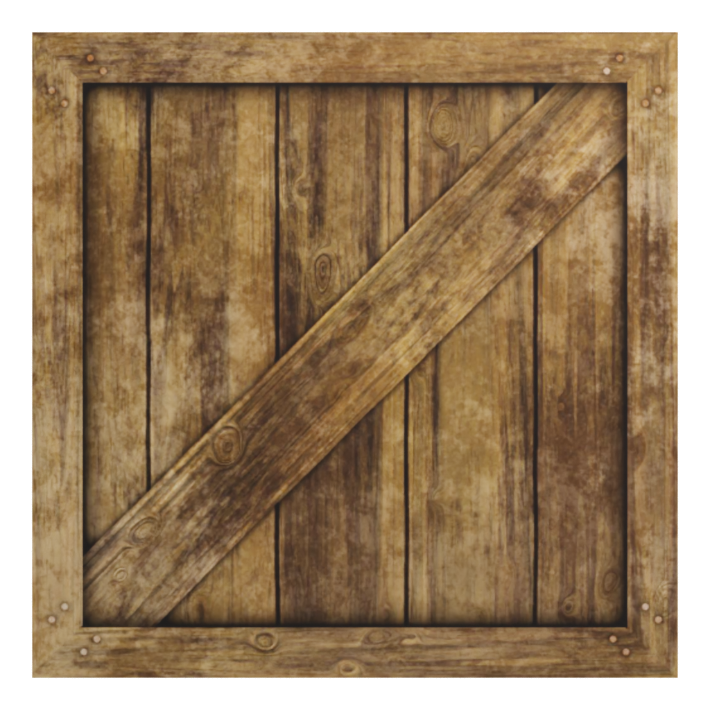 Back view of the Wooden Cube 3D model
