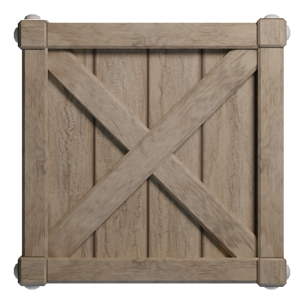 Top view of the Low Poly Wooden Crate 3D model