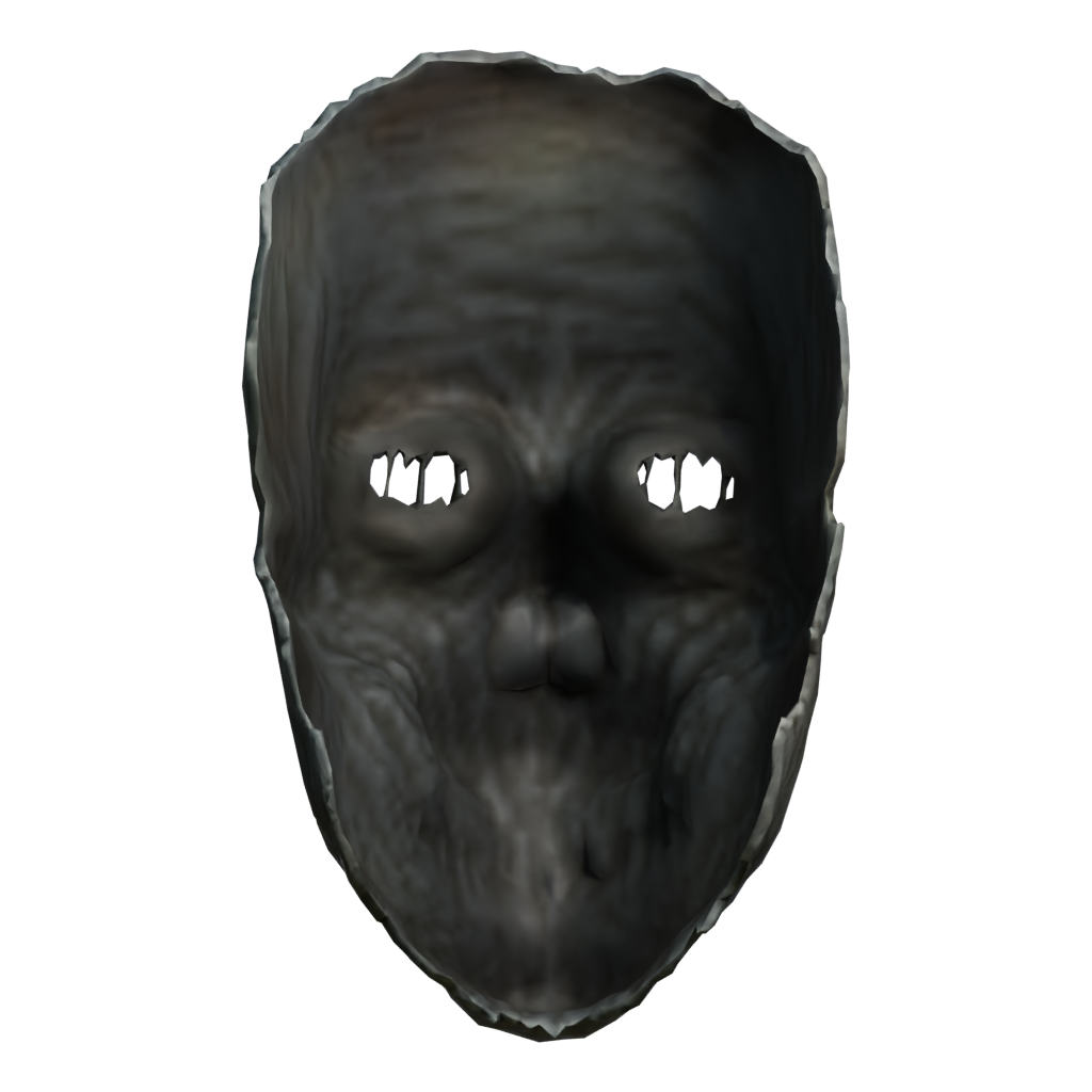 Back view of the Zombie Head Female 3D model