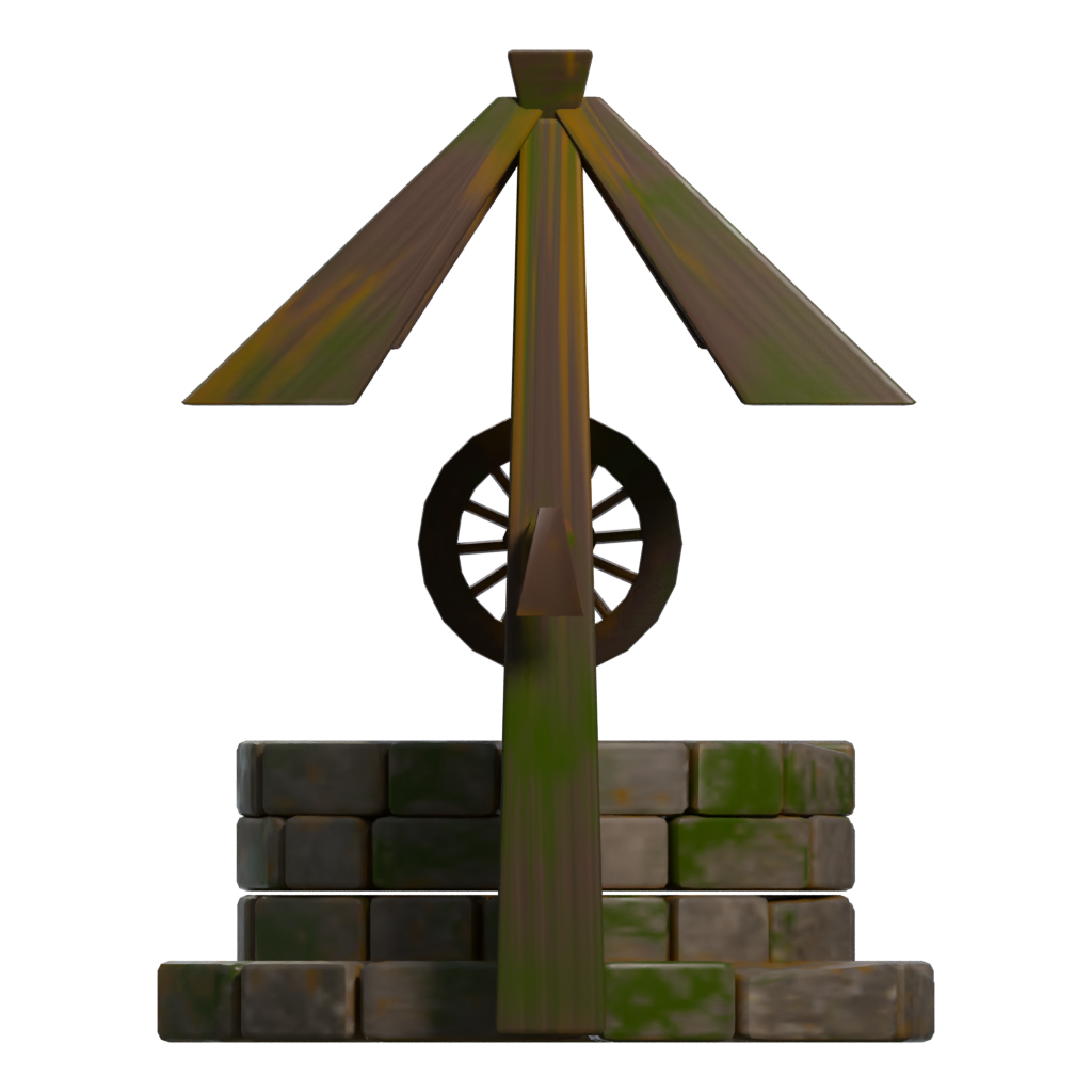 Right view of the Old Well 3D model