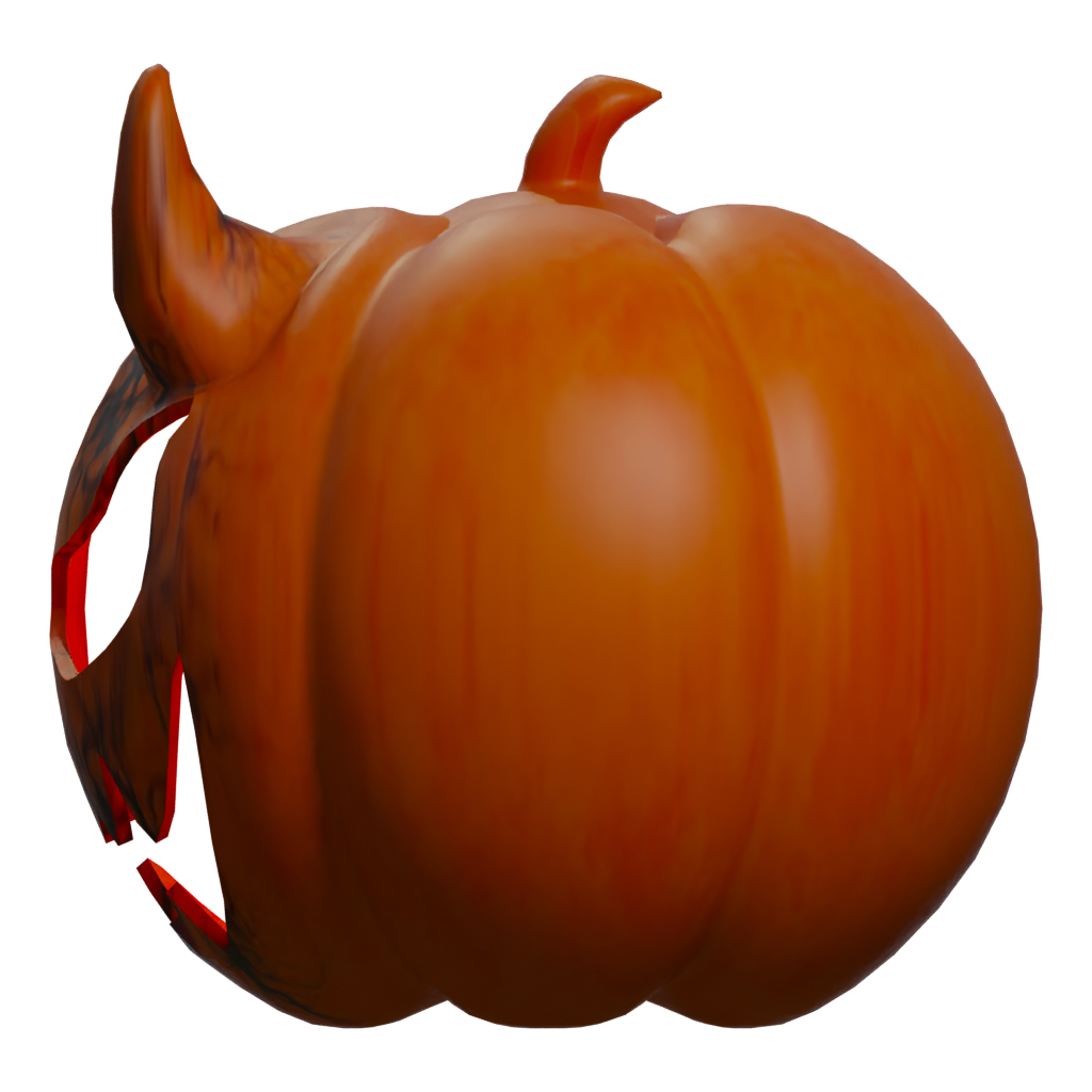 Left view of the Demon Pumpkin 3D model