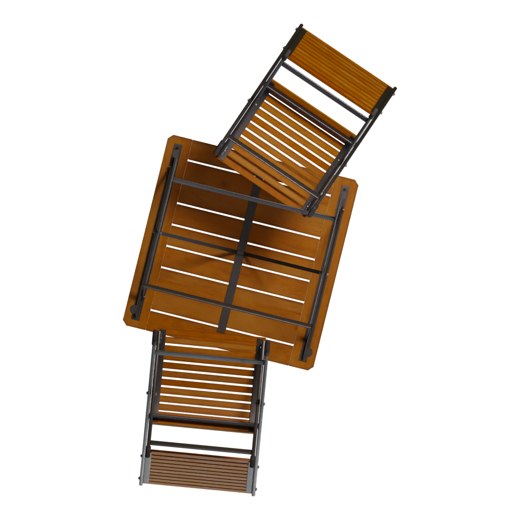 Bottom view of the Outdoor Table Chair Set 3D model